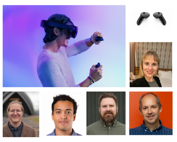 Vi har samlet inntrykk og kommentarer fra norske VR-eksperter etter at Meta lanserte Quest Pro. Fra venstre: Joakim Vindenes, Keith Mellingen, Marius Thorvaldsen, Kim Baumann Larsen og Kristine Kvam (øverst t.h.).