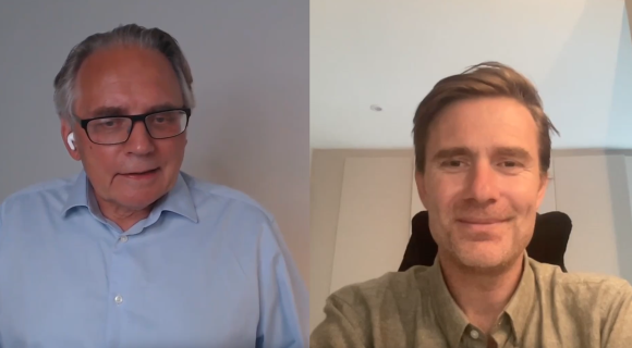 Jakob Mikkel Hansen (right), CEO of Nordic Blockchain Association, had a talk with Morten Myrstad from kaupr.io in relation to the large Blockchain Conference in Copenhagen.